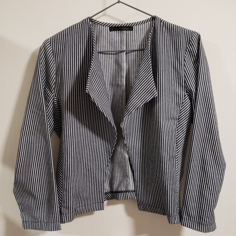 Open Front Striped Jacket